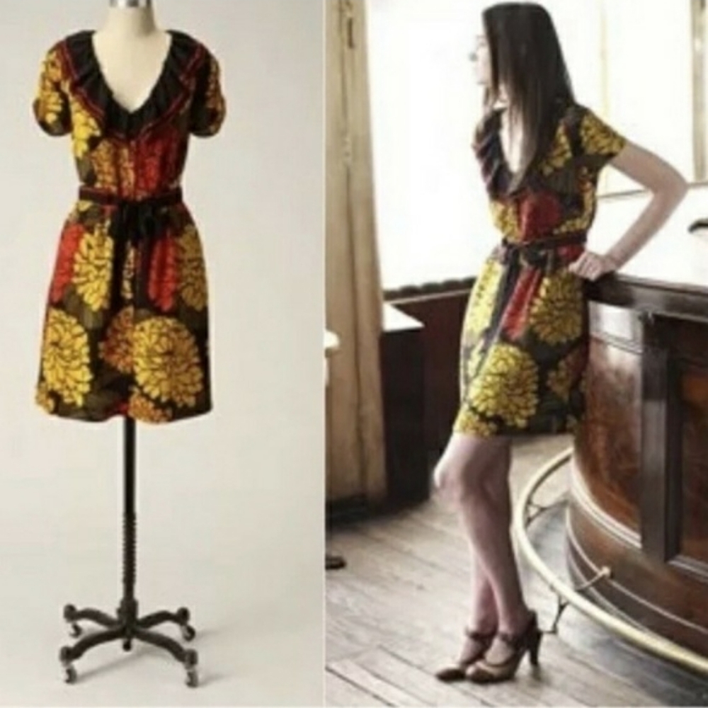 Leifsdottir silk floral buttondown dress size 12 - Picture 8 of 9